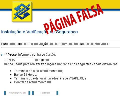 Falsa página do Banco do Brasil rouba dados do cliente Falsa página do Banco do Brasil rouba dados do cliente