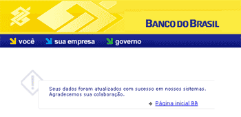 Banco do Brasil: página falsa