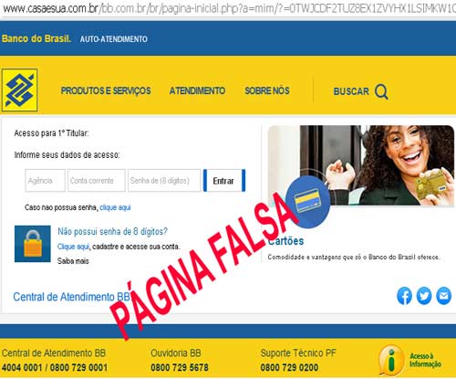 Página falsa do Banco do Brasil rouba dados do cliente Página falsa do Banco do Brasil rouba dados do cliente