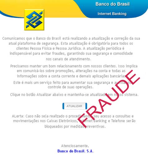 Fraude. Página falsa rouba dados do cliente