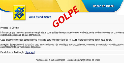 Urgente Banco do Brasil - golpe da página clonada Urgente Banco do Brasil - golpe da página clonada