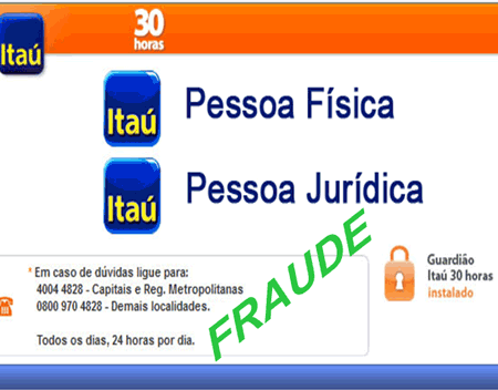 Página clonada rouba dados do cliente Itaú Página clonada rouba dados do cliente Itaú