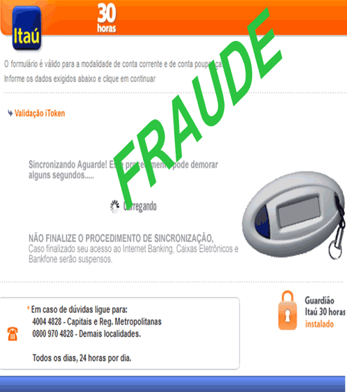 Página clonada rouba cliente Itaú Página clonada rouba cliente Itaú