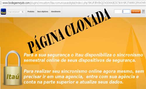 Página clonadfa do banco Itaú Página clonadfa do banco Itaú