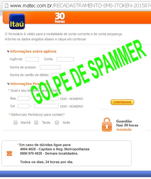 Spammer rouba dados e dinheiro do cliente Itaú Spammer rouba dados e dinheiro do cliente Itaú
