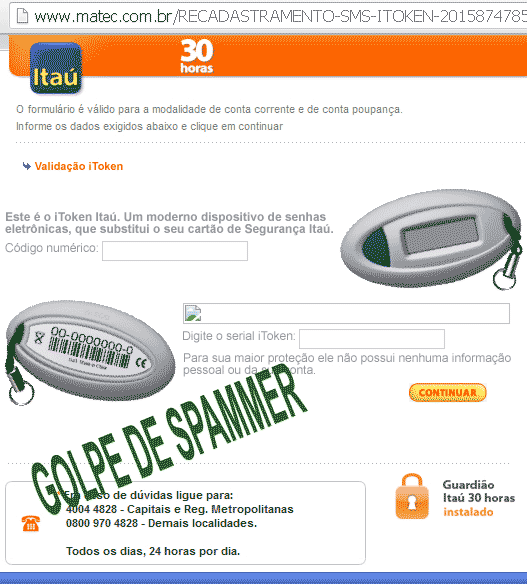 Spammer rouba dados e dinheiro do cliente Itaú Spammer rouba dados e dinheiro do cliente Itaú