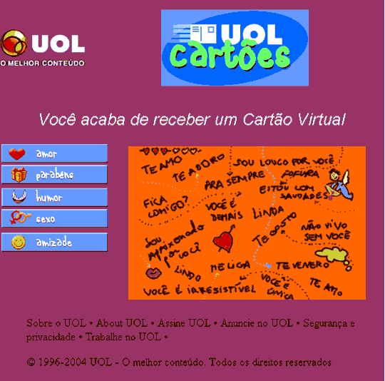Falso cartão virtual UOL