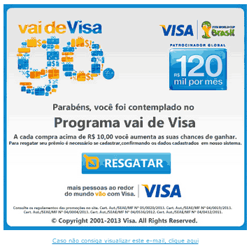 Falso resgate de prêmios