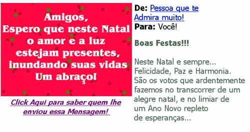 Falso cartão de Boas Festas