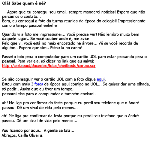 Falso cartão UOL