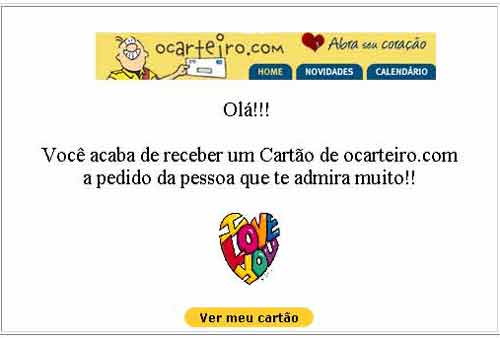Falso cartão O Carteiro