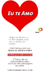 Falso cartão terra Eu-te-amo