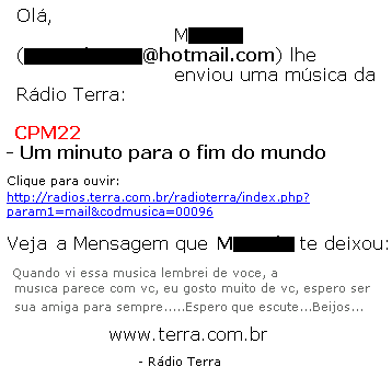 Falso cartão Radio terra