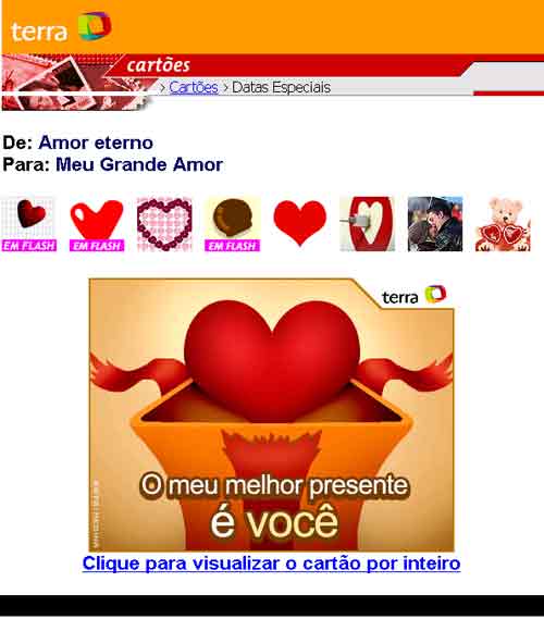 Cartão amor eterno