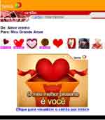 Falso cartão Terra amor eterno