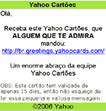 Falso cartão Yahoo