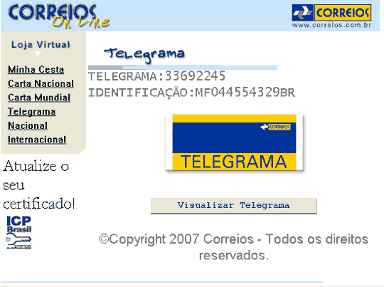 Falso telegrama instala cavalo de tróia