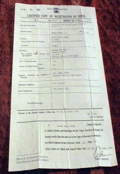 Barack Obama´s birth certificate