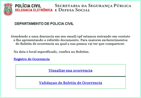 B.O registrado contra sua pessoa.