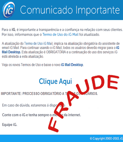 Comunicado Mudanças Obrigatórias em sua conta IG