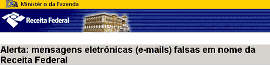 Falso alerta da Receita Federal