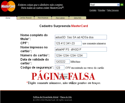 Página clonada