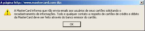 Aviso MasterCard