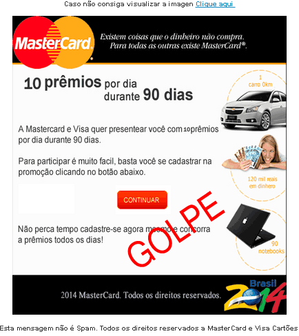 voce foi contemplado no programa Mastercard & Visa Show de Premios.