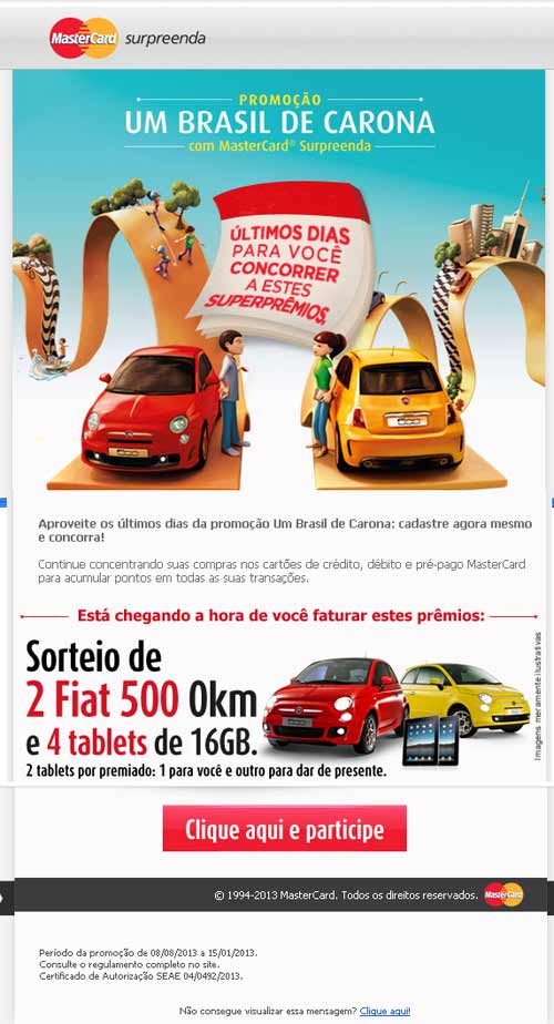 Cadastre-se na promoção Surpreenda Mastercard