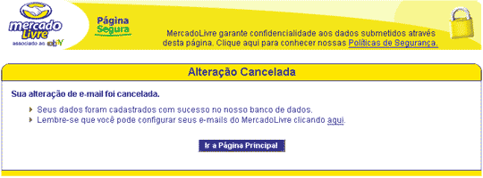 Falsa mensagem do Mercado Livre