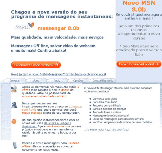 Falsa mensagem da Microsoft