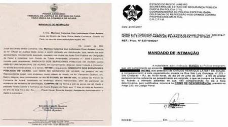 MINISTÉRIO PÚPLICO DA JUSTICA intima 