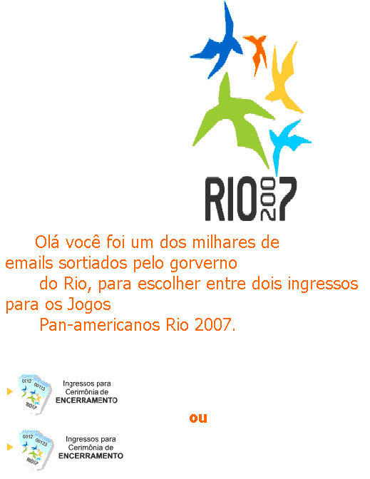 Falso convite para os Jogos Pan-americanos