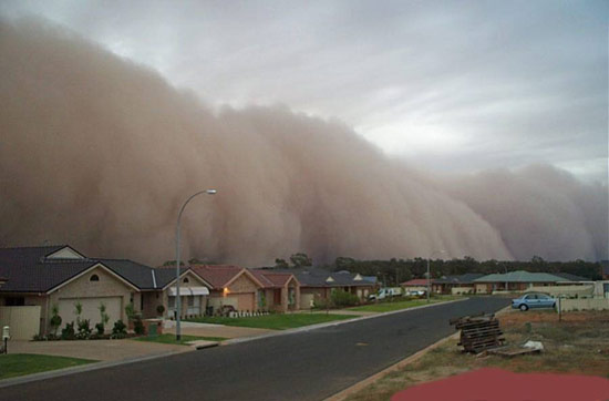 Tempestade de areia em Griffith, Austrália
