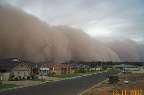 Tempestade de areia em Griffith, Austrália