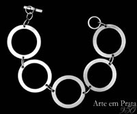 pulseira de prata e alumínio