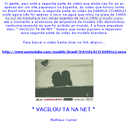 Daniela Cicarelli: falso vídeo instala trojan horse (cavalo de tróia)